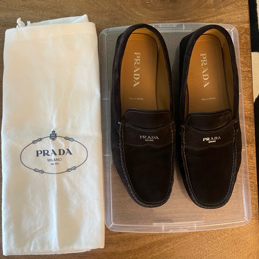 Prada Suede Driving Shoes in Brown/Coffee Men’s Size 10.5
